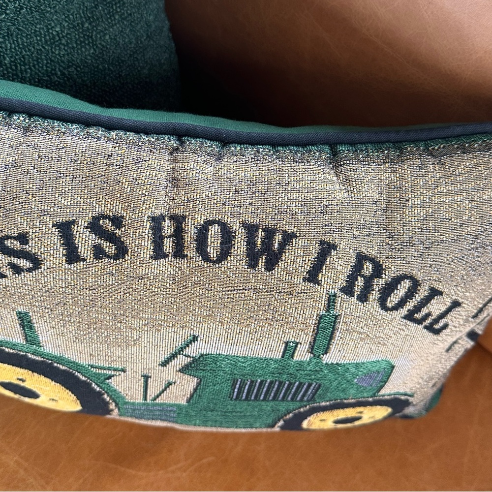 Unbranded Green Yellow Throw Pillow Farmer Tractor This Is How I Roll Lumbar - Picture 5 of 8